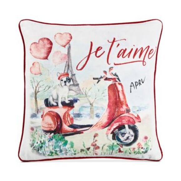 $50 NEW Lacourte Paris Dog 20" Square Decorative Pillow - Picture 1 of 4